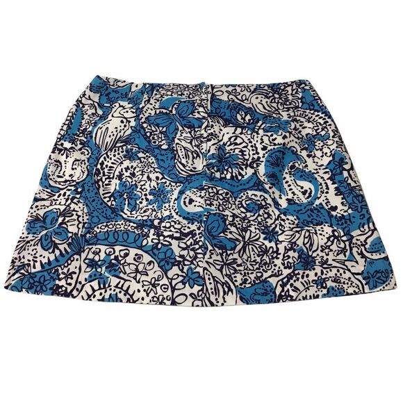Lily Pulitzer Blue Skort Marigold Crochet Trim Size 6 - Picture 3 of 10
